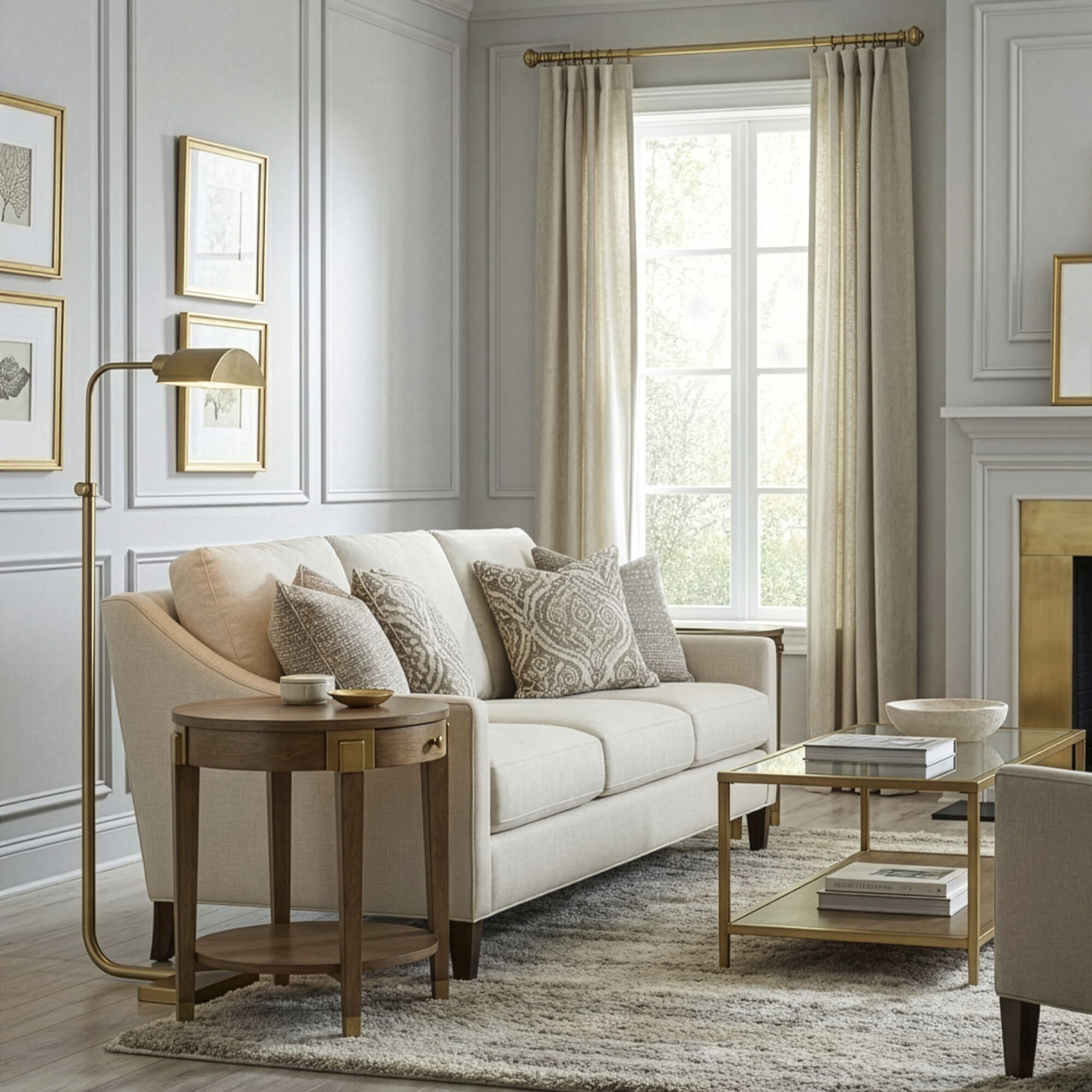 Koleman 35.63 inch 60 watt Aged Brass Floor Lamp Portable Light