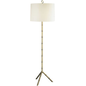 Jonathan Adler Meurice 66 inch 150 watt Modern Brass Floor Lamp Portable Light in Off-White Linen