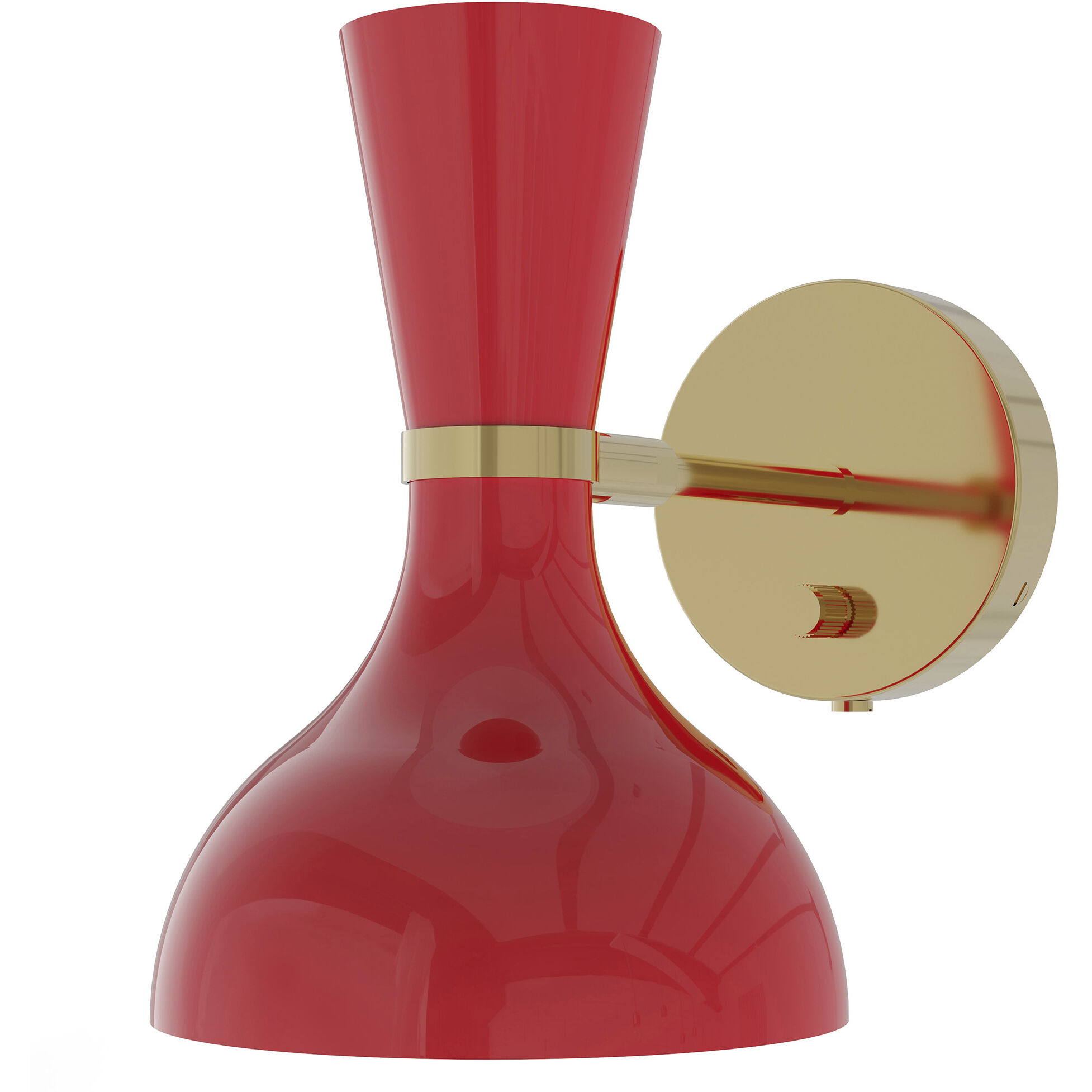 Clare 1 Light 7 inch Ruby Red with Modern Brass Wall Sconce Wall Light