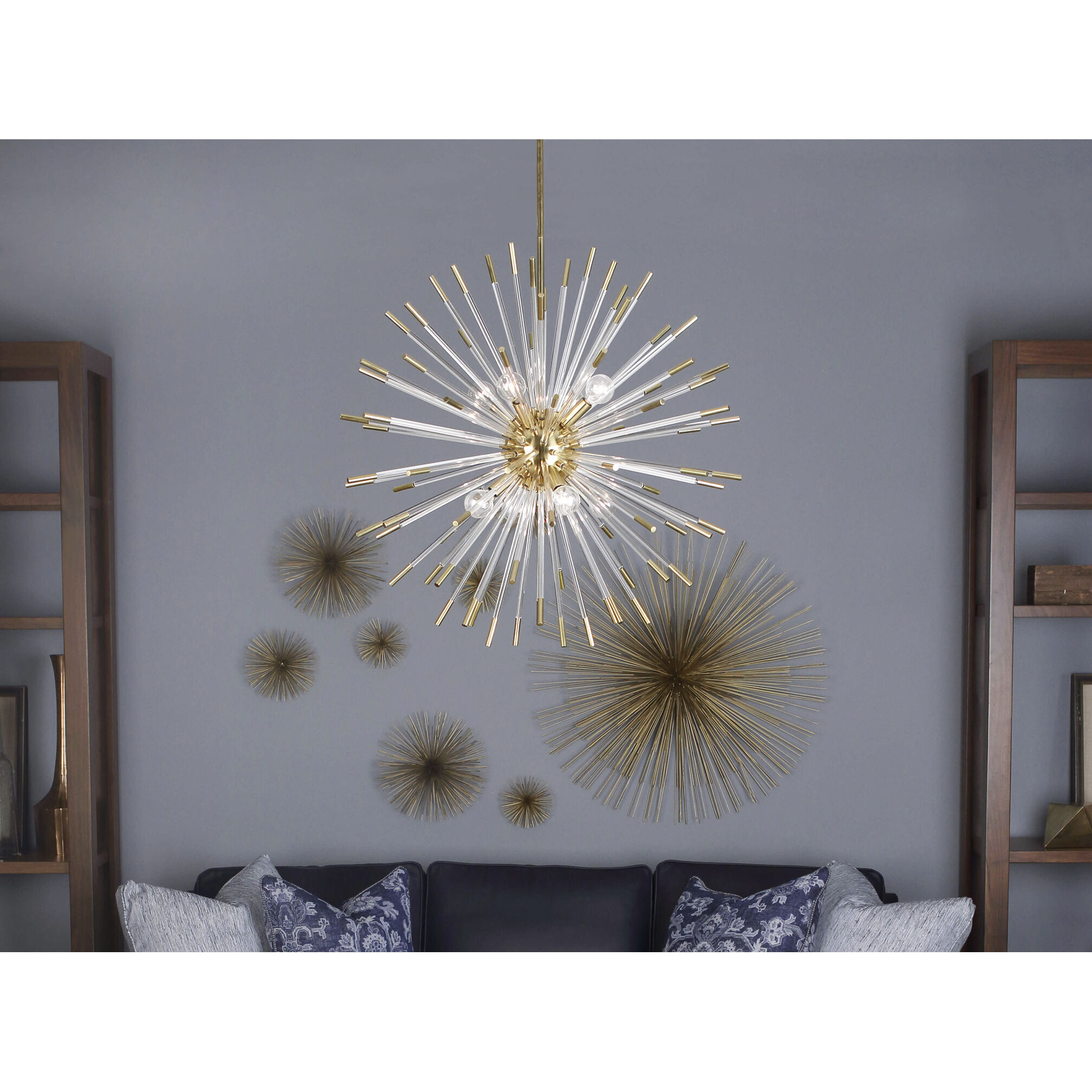 Andromeda 8 Light 28 inch Modern Brass Chandelier Ceiling Light