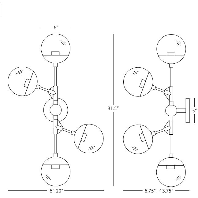 Celeste 4 Light 20 inch Polished Nickel Wall Sconce Wall Light