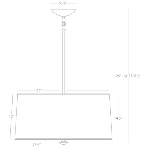 Penelope 3 Light 15 inch Polished Nickel Pendant Ceiling Light in White Ceramik With Silver Mylar