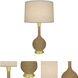 Hatteras 30 inch 150 watt Natural Rope with Modern Brass Table Lamp Portable Light in Heather Linen