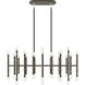 Kane 42 Light 38.25 inch Matte Smokey Taupe with Polished Nickel Island Chandelier Ceiling Light in Matte Smoky Taupe