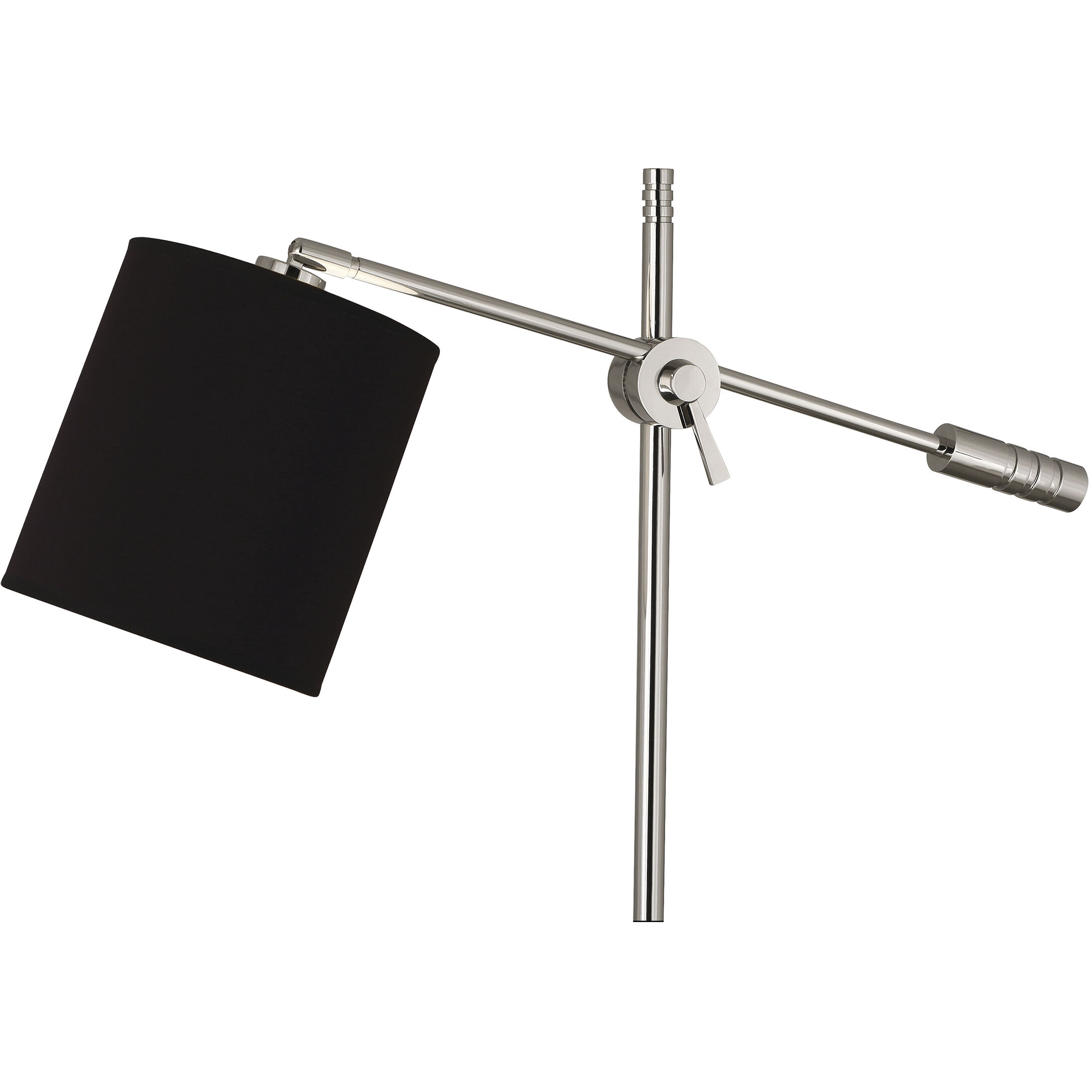 Campbell 27 inch 100.00 watt Polished Nickel Table Lamp Portable Light in Anna Black with Silver