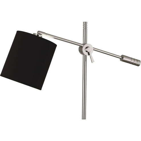 Campbell 27 inch 100.00 watt Polished Nickel Table Lamp Portable Light in Anna Black with Silver