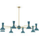 Clare 8 Light 57 inch Modern Brass Chandelier Ceiling Light in Peacock