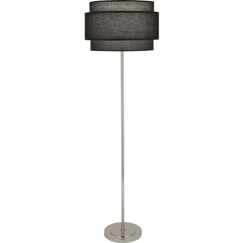 Decker 62.63 inch 150.00 watt Polished Nickel Floor Lamp Portable Light in Raven Black