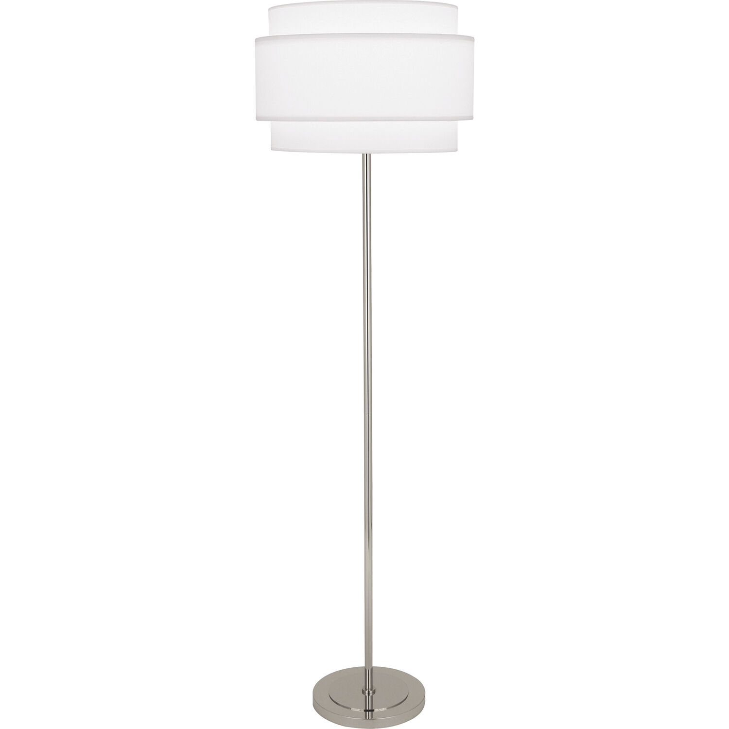 Decker 62.63 inch 150 watt Polished Nickel Floor Lamp Portable Light in Ascot White