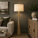Hatteras 61 inch 150 watt Natural Rope with Modern Brass Floor Lamp Portable Light in Heather Linen