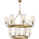 William 14 Light 48.75 inch Lacquered Burnished Brass Chandelier Ceiling Light