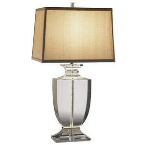 Artemis 25 inch 150 watt Clear Lead Crystal with Silver Plate Table Lamp Portable Light in Cafe Dupioni