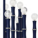 Kane 30 Light 17.75 inch Matte Midnight Blue with Polished Nickel Chandelier Ceiling Light