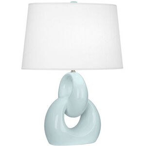 Fusion 27 inch 150 watt Baby Blue with Polished Nickel Table Lamp Portable Light