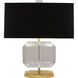 Jacqueline 22 inch 100.00 watt Modern Brass Finish with Clear Crystal Accents Accent Lamp Portable Light in Black With Matte Gold