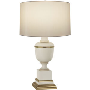 Robert Abbey Annika 30 inch 150 watt Ivory with Natural Brass and Ivory Crackle Table Lamp Portable Light in Cloud Cream Silk 2601X - Open Box