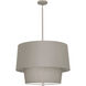 Decker 3 Light 24 inch Polished Nickel Pendant Ceiling Light in Smoke Gray