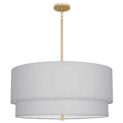 Decker 3 Light 30 inch Modern Brass Pendant Ceiling Light in Pearl Gray