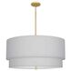 Decker 3 Light 30 inch Modern Brass Pendant Ceiling Light in Pearl Gray