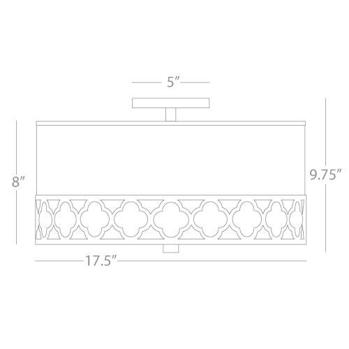 Addison 2 Light 17.63 inch Patina Nickel Flushmount Ceiling Light