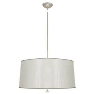 Penelope 3 Light 15 inch Polished Nickel Pendant Ceiling Light in Silver Mylar With White Ceramik