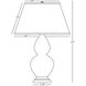 Double Gourd 31 inch 150.00 watt Daisy Glazed Ceramic with Antique Natural Brass Table Lamp Portable Light in Navy with Gray