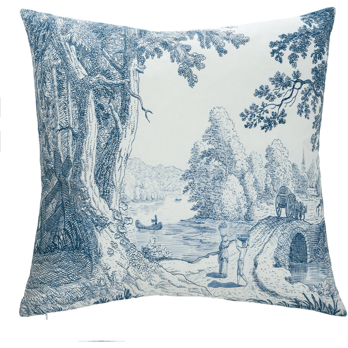 Dann Foley 24 inch Blue and White Decorative Pillow