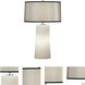 Rico Espinet Olinda 22.75 inch 100 watt Frosted White Cased Glass Accent Lamp Portable Light in Black Organza, with Night Light