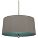 Williamsburg Custis 3 Light 15 inch Polished Nickel Pendant Ceiling Light in Carter Gray With Mayo Teal