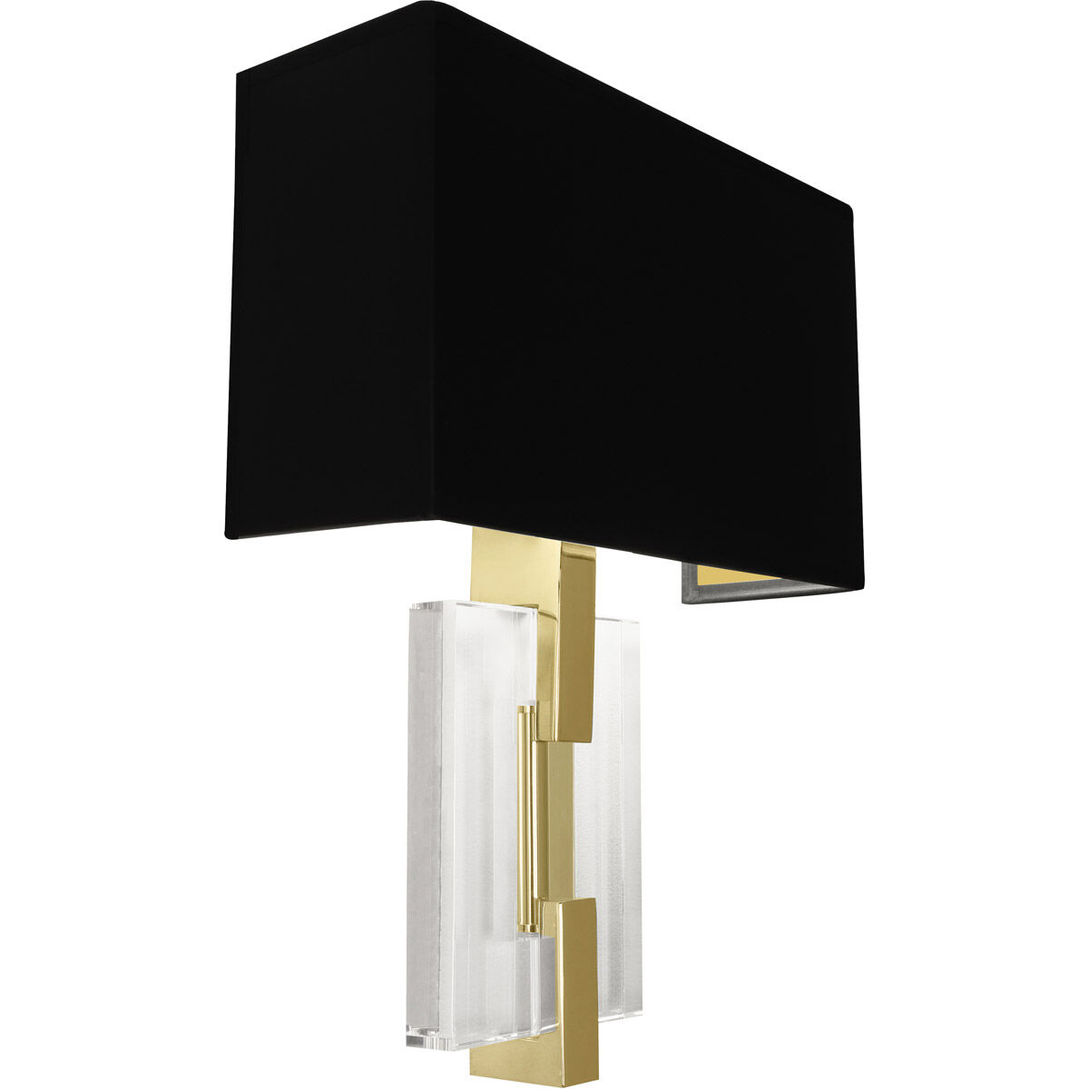 Lincoln 2 Light 12 inch Modern Brass Wall Sconce Wall Light in Black With Matte Gold