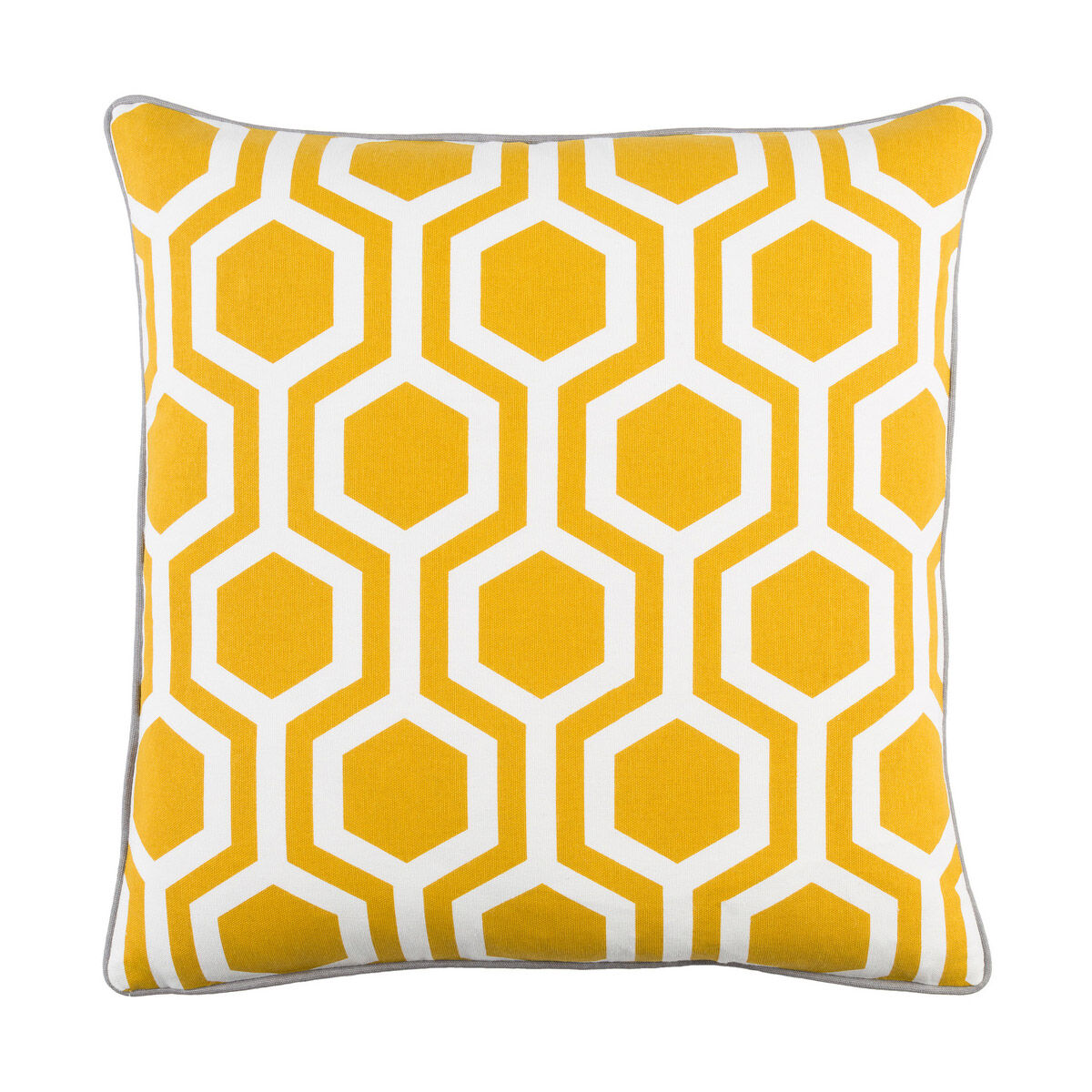 Inga 18 X 18 inch Light Gray/Saffron/White Pillow Kit, Square