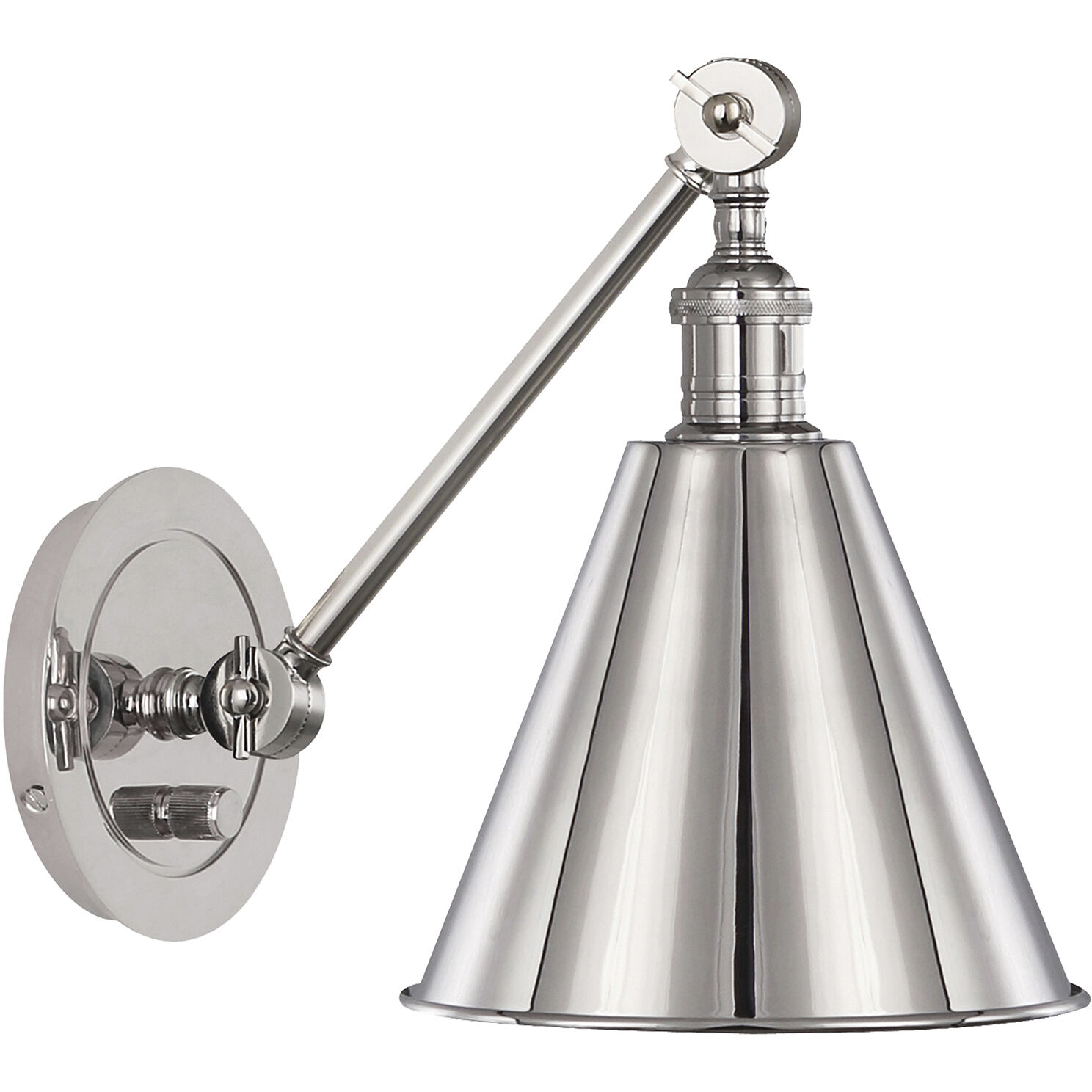 Alloy 20.25 inch 60.00 watt Polished Nickel Swing Arm Wall Sconce Wall Light