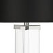Fineas 28.75 inch 150 watt Clear Glass with Polished Nickel Table Lamp Portable Light in Black With White