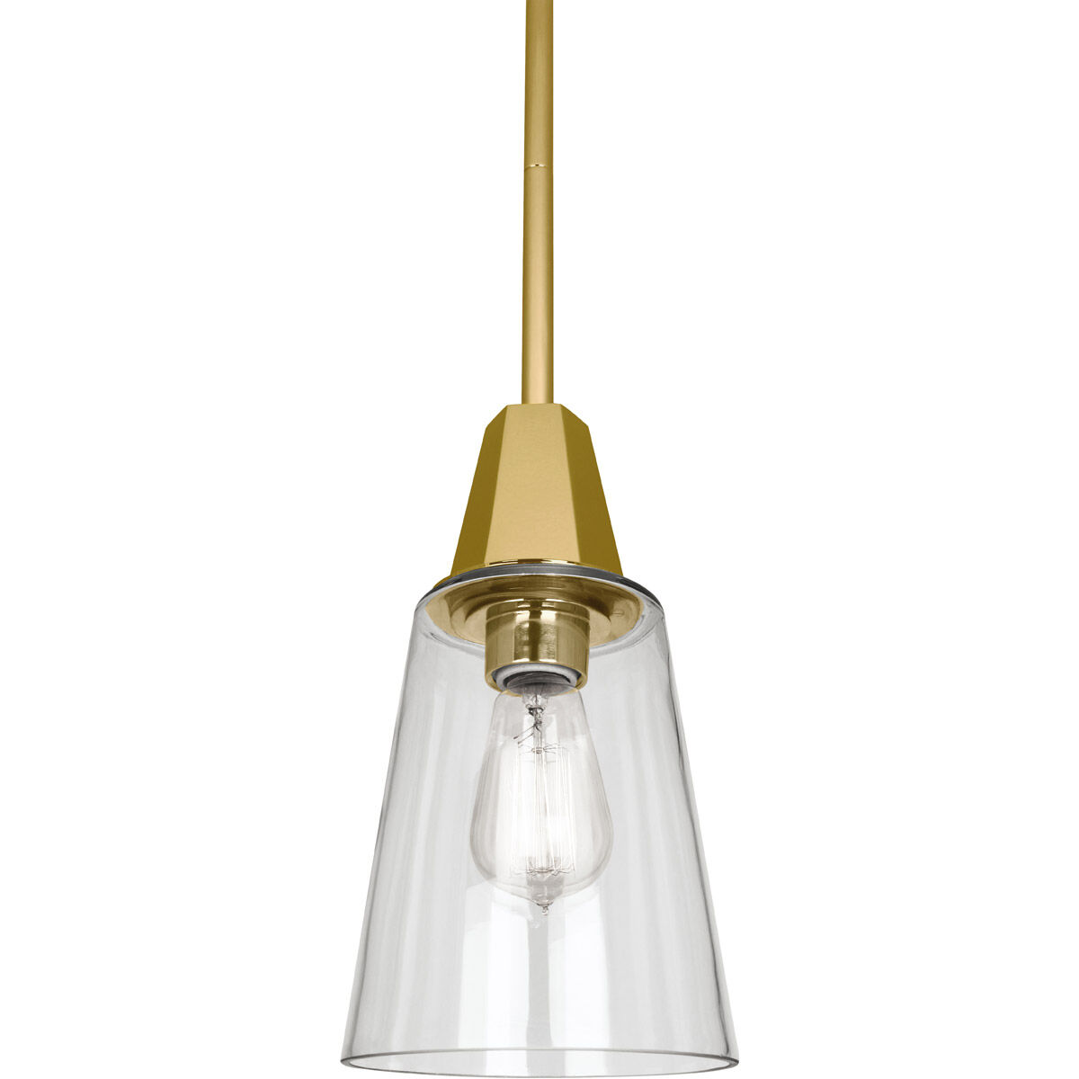 Wheatley 1 Light 6.25 inch Modern Brass Pendant Ceiling Light in Clear Glass