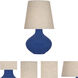 June 30.75 inch 150 watt Cobalt Glaze Table Lamp Portable Light in Buff Linen