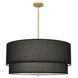 Decker 3 Light 30 inch Modern Brass Pendant Ceiling Light in Raven Black