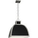 Ranger 3 Light 17.5 inch Matte Black Pendant Ceiling Light in Polished Nickel