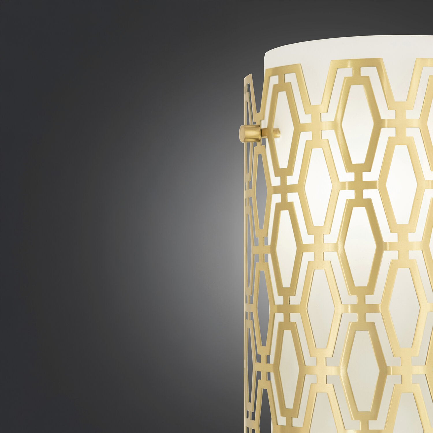 Marcel LED 6 inch Modern Brass ADA Wall Sconce Wall Light in Frosted Cased White Glass, Geometric Framing