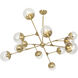 Celeste 12 Light 50.5 inch Modern Brass Chandelier Ceiling Light