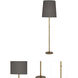 Rico Espinet Buster 79.5 inch 200 watt Aged Brass Floor Lamp Portable Light in Smoke Gray