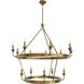 William 14 Light 48.75 inch Lacquered Burnished Brass Chandelier Ceiling Light