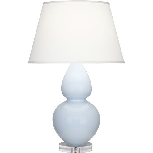Robert Abbey Double Gourd 30 inch 150 watt Baby Blue with Lucite Table Lamp Portable Light in Pearl Dupioni A676X - Open Box