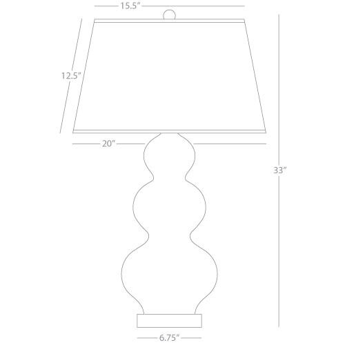 Triple Gourd 33 inch 150 watt Citron Table Lamp Portable Light in Lucite