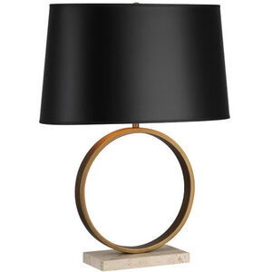Logan 24.5 inch 150.00 watt Aged Brass Table Lamp Portable Light in Black With Copper