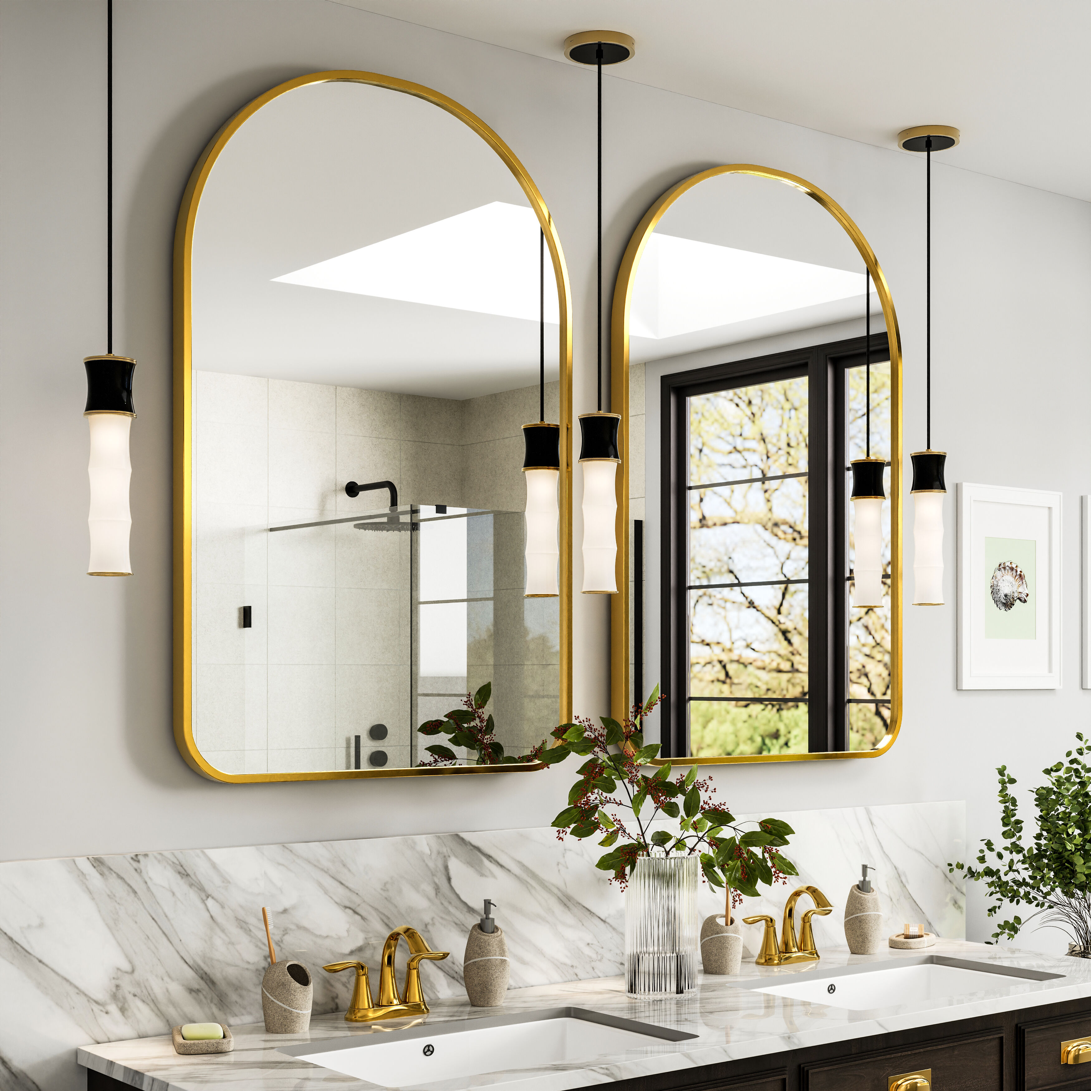 Kane 1 Light 5 inch Obsidian with Modern Brass Pendant Ceiling Light