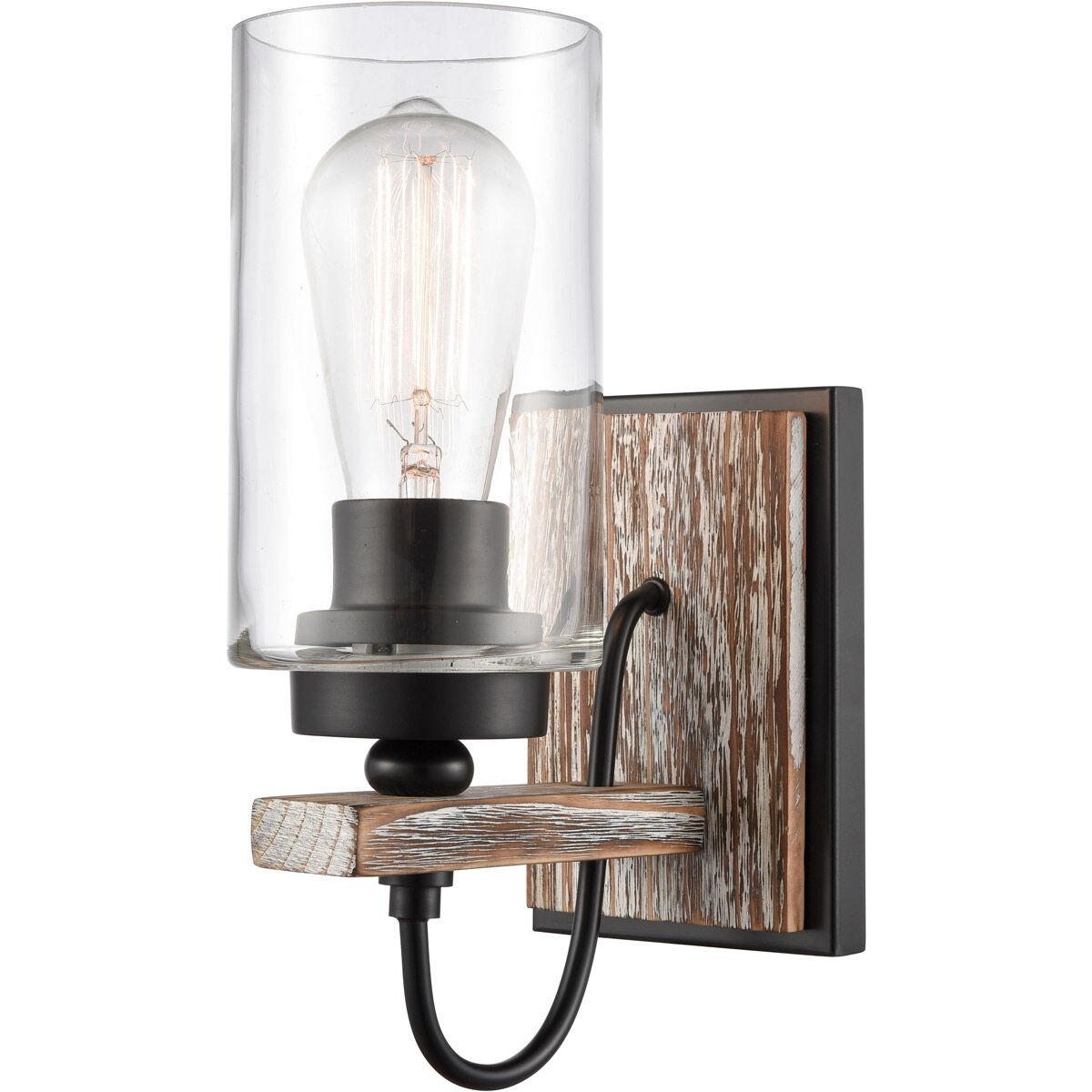 Paladin LED 5 inch Matte Black Sconce Wall Light in Clear Glass