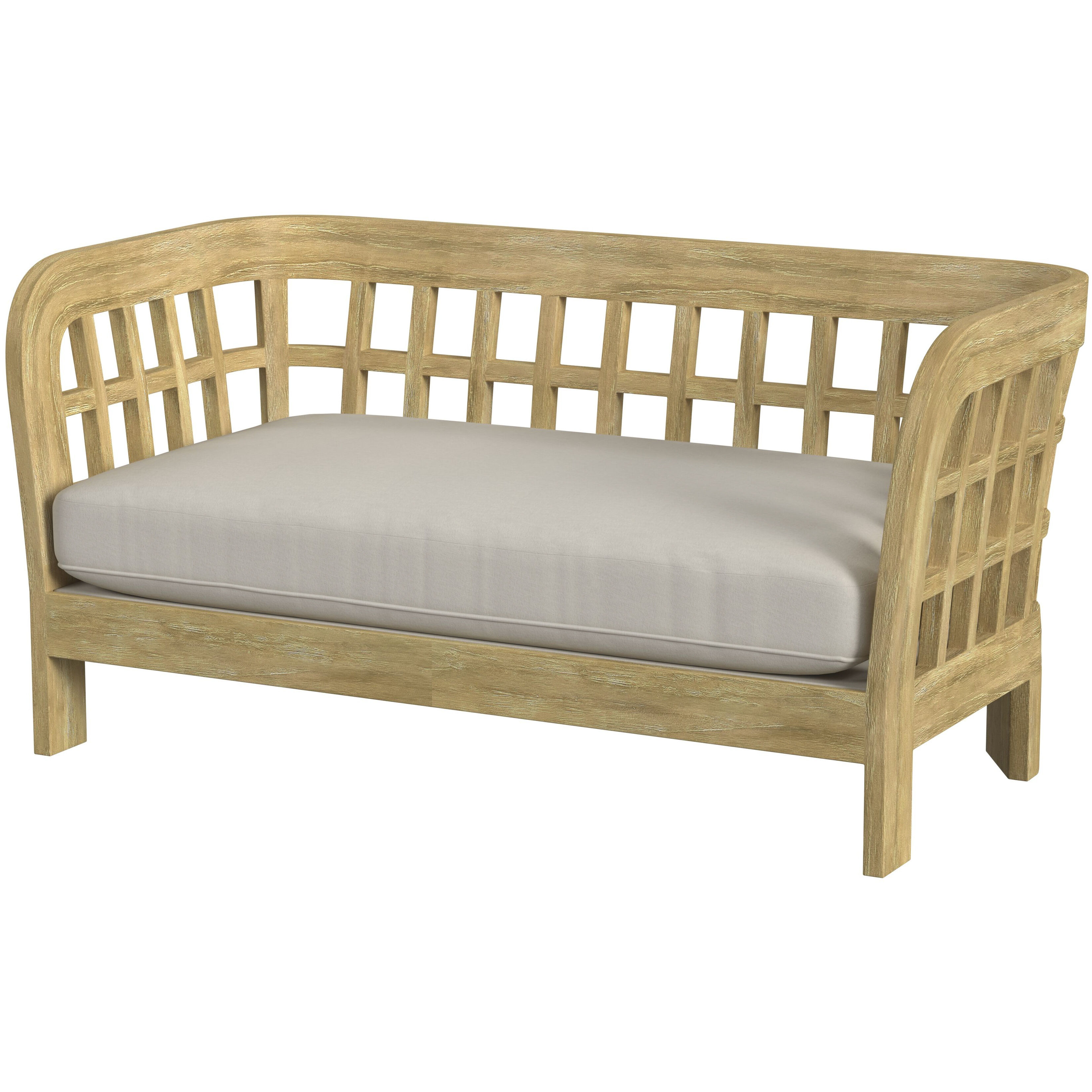 Monhegan Teak Outdoor Loveseat in Light Brown