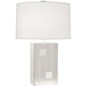 Blox 28 inch 150.00 watt White Enamel / Polished Nickel Table Lamp Portable Light