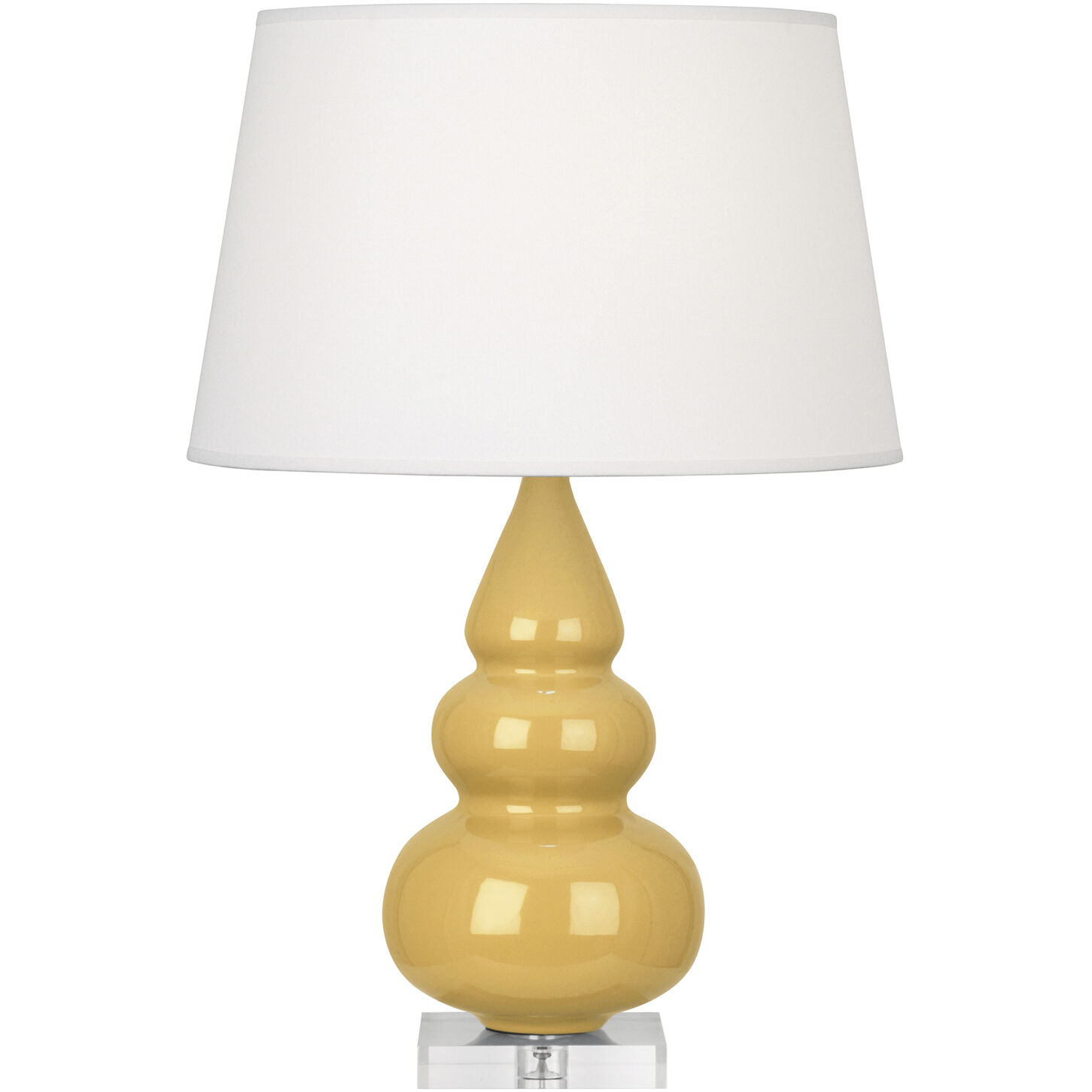 Small Triple Gourd 24 inch 150.00 watt Sunset Yellow Accent Lamp Portable Light in Lucite