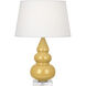 Small Triple Gourd 24 inch 150.00 watt Sunset Yellow Accent Lamp Portable Light in Lucite